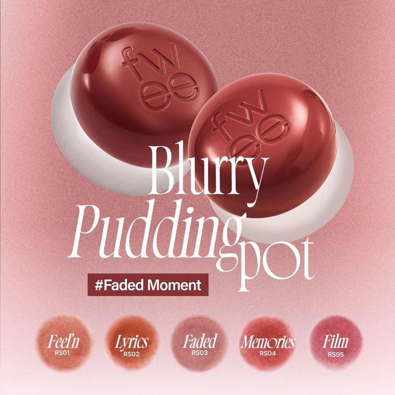 Fwee Lip &amp; Cheek Blurry Pudding Pot RS03 Faded 5g (Keyring)