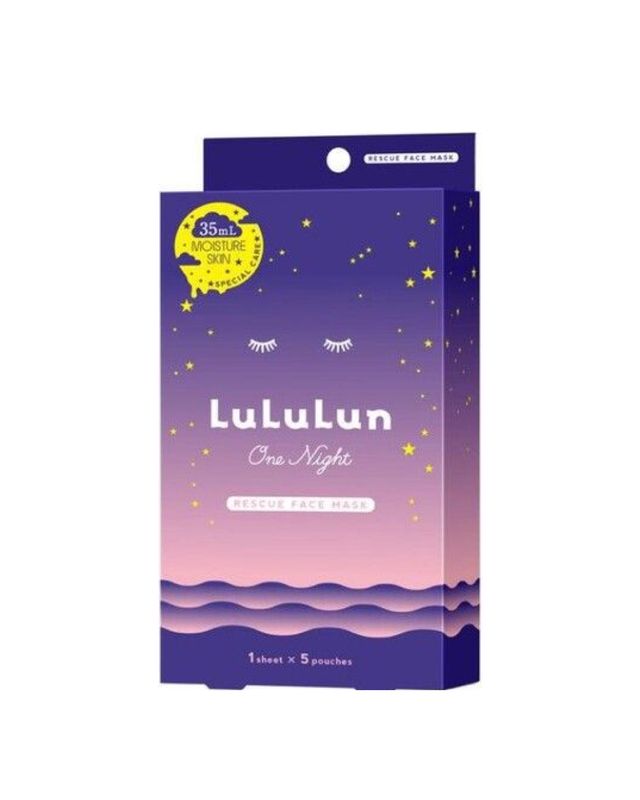 Lululun Face Mask One Night Purple Moisturizing Skin - 5sheets/Box