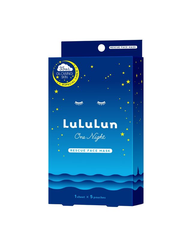 Lululun Face Mask One Night Blue Glowing Skin- 5 Sheets/Box