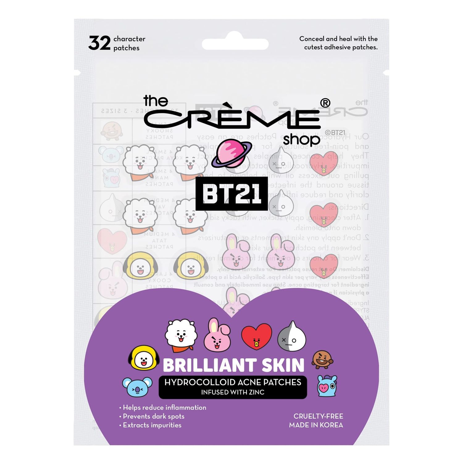 TCS BT21 Brilliant Skin Hydrocolloid Acne Patches
