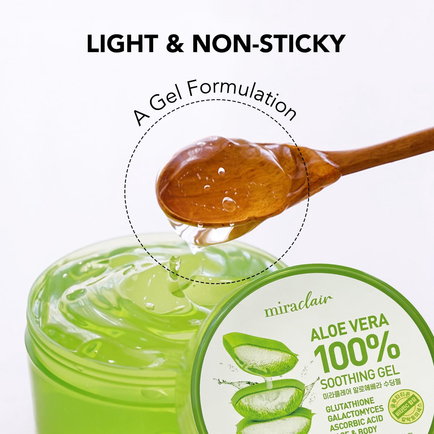 Miraclair 100% Aloe Vera Soothing Gel Jar 300ml
