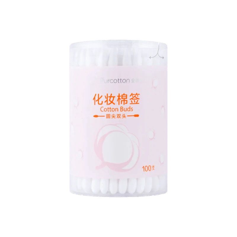 Purcotton Cylinder Cotton Swab Stick 100pcs