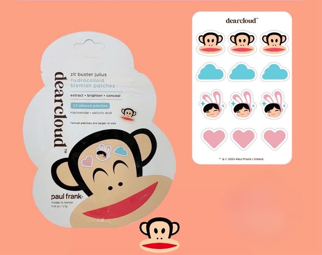 Dearcloud Paul Frank Zit Buster Julius Hydrocolloid Blemish Patches 12pcs