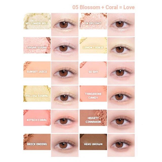 Colorgram Pin Point Eyeshadow Palette #05 Blossom Coral Love