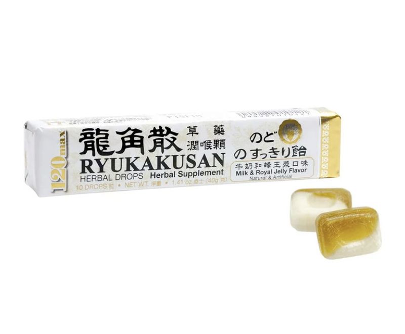 Ryukakusan Herbal Drop Stick Honey &amp; Milk 10pcs