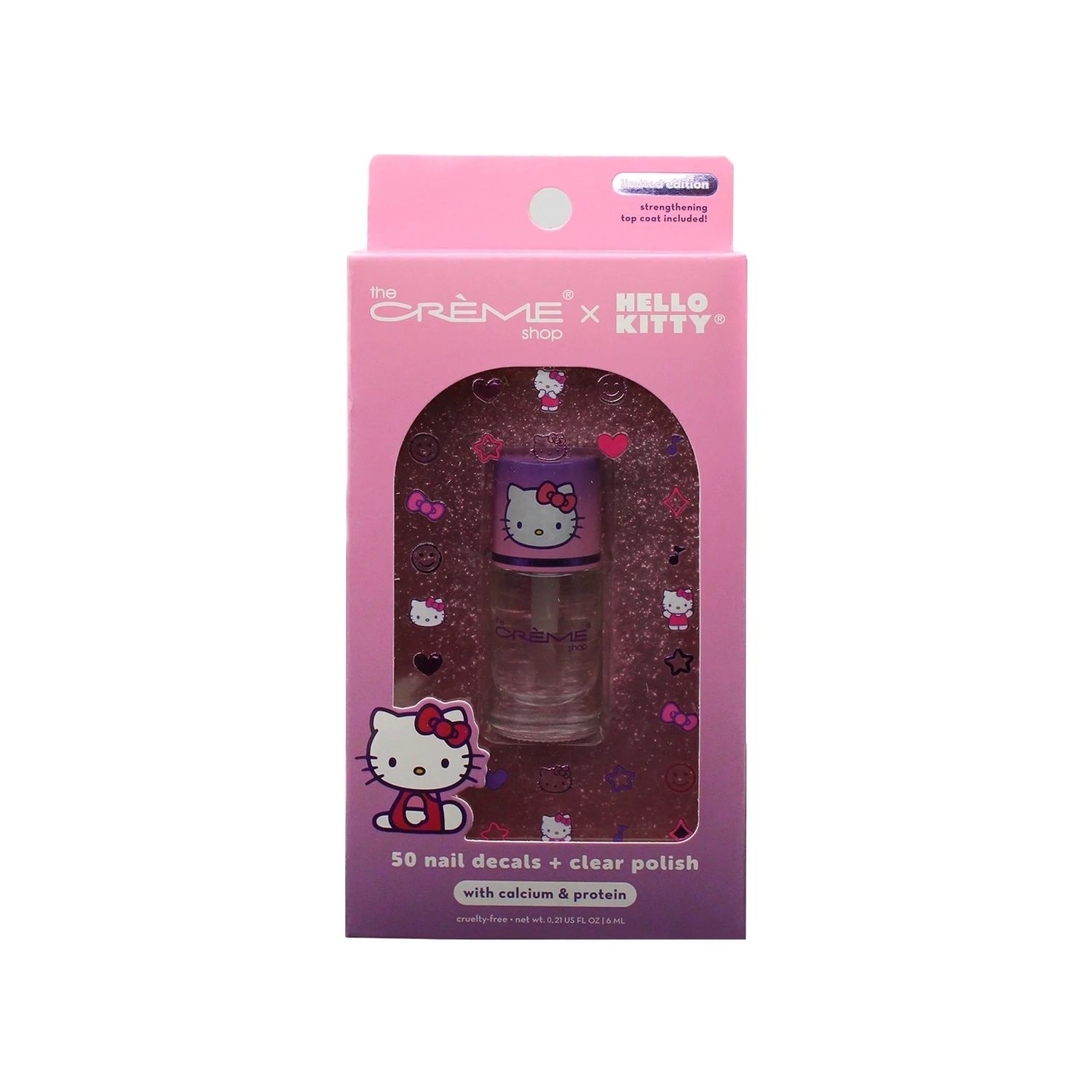 TCS Sanrio Hello Kitty Purple 50 Nail Decals+Clear Polish