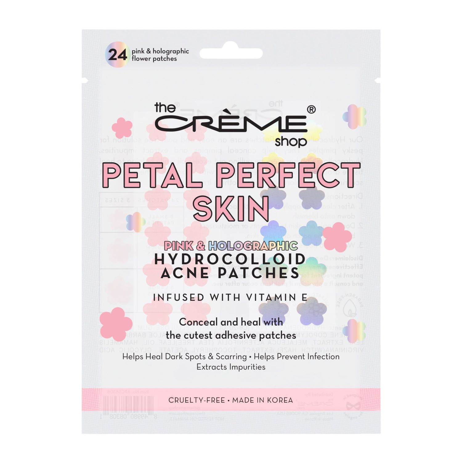 TCS Petal Perfect Skin Hydrocolloid Acne Patches Pink &amp; Holographic