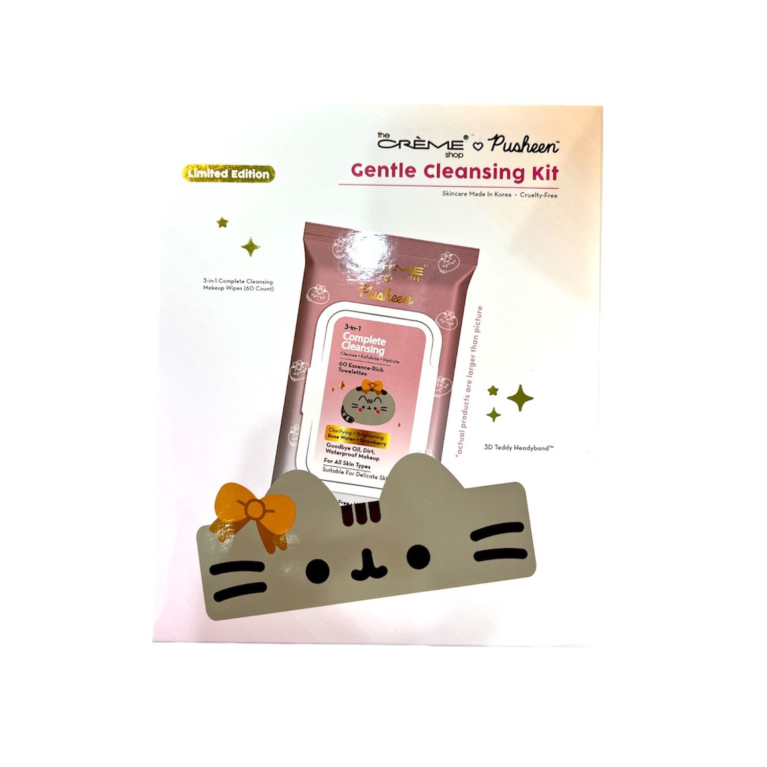 TCS Pusheen Gentle Cleansing Kit (Cleansing Towelettes + Headyband)