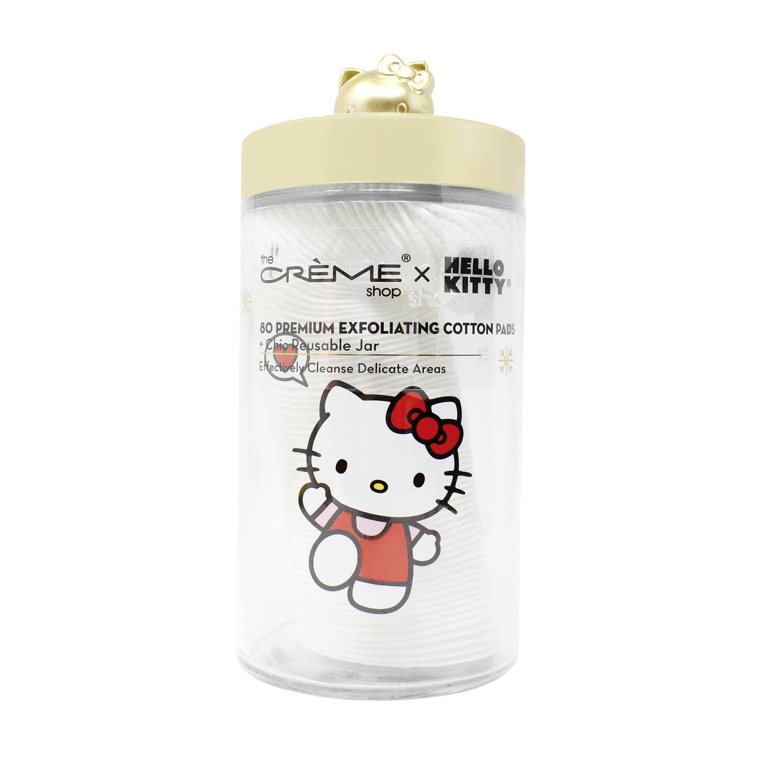 TCS SANRIO Hello Kitty Chic Large Reusable Jar+Premium Cotton Pads