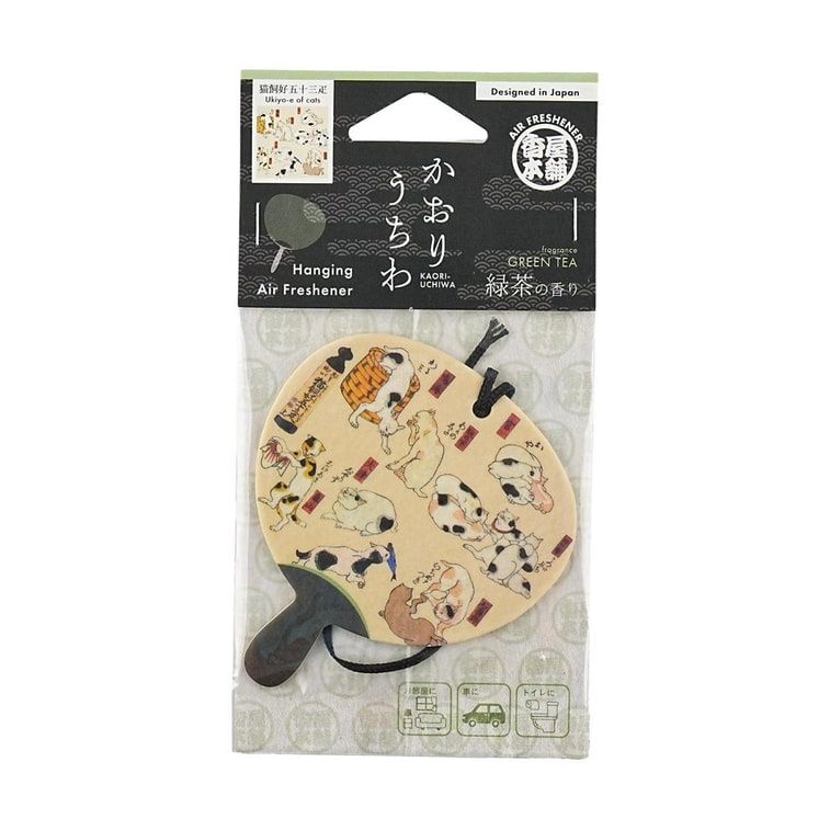 Kaori-Uchiwa Paper Air Freshener (Ukiyo-e of Cats)