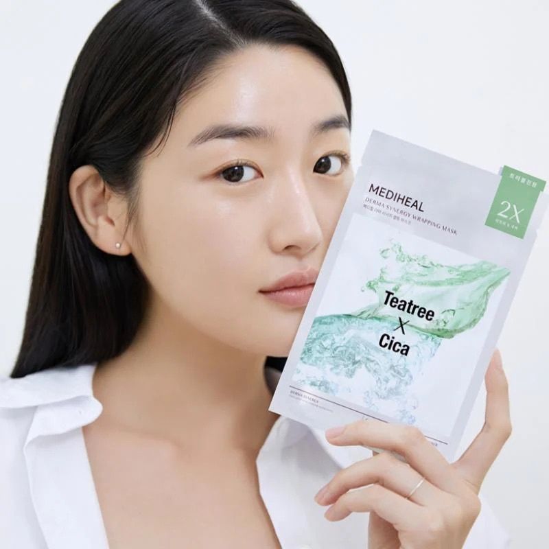 Mediheal Derma Wrapping Mask - Tea Tree X Cica 10pcs/Box Mediheal Derma Wrapping Mask - Tea Tree X Cica 10pcs/Box