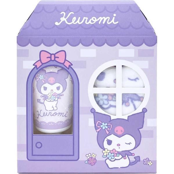 Shobido Sanrio Kuromi Hand Cream &amp; Mini Towel Set - Floral