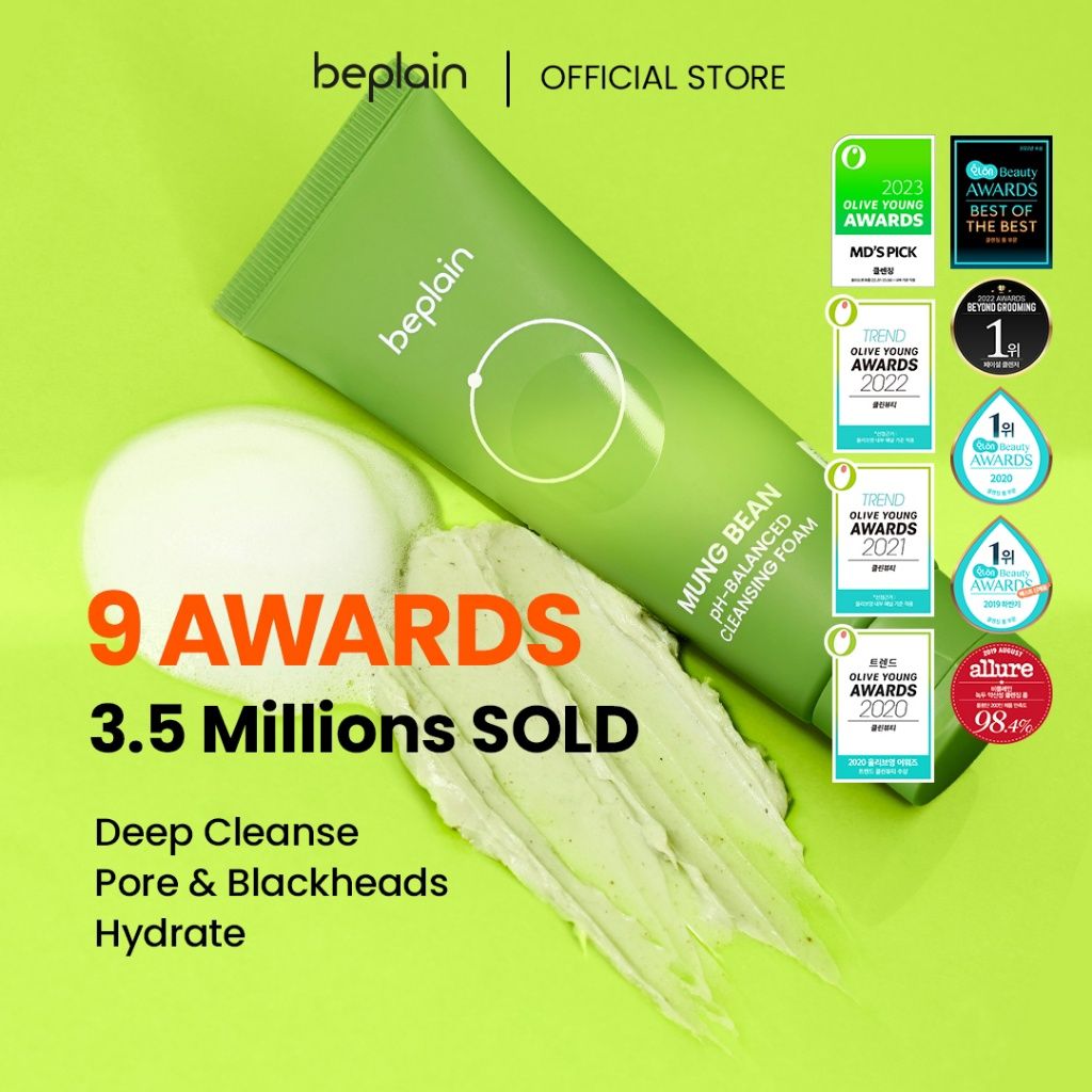 Beplain !+ Mung Bean PH Balanced Cleansing Foam 80ml