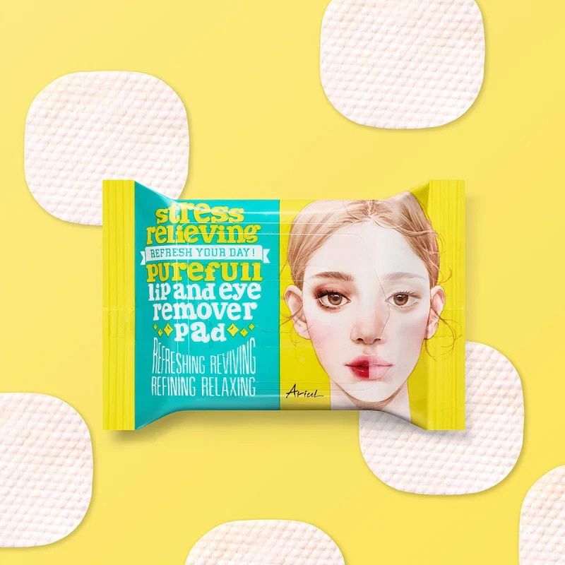 Ariul Stress Relieving Purefull Lip and Eye Remover Pad 30 Pads (Travel Size)