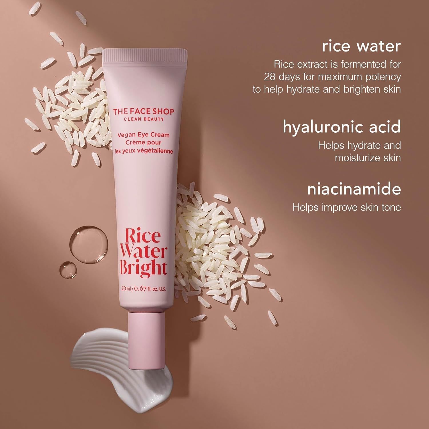 The Face Shop Rice Water Bright Vegan Eye Cream 20ml (N)