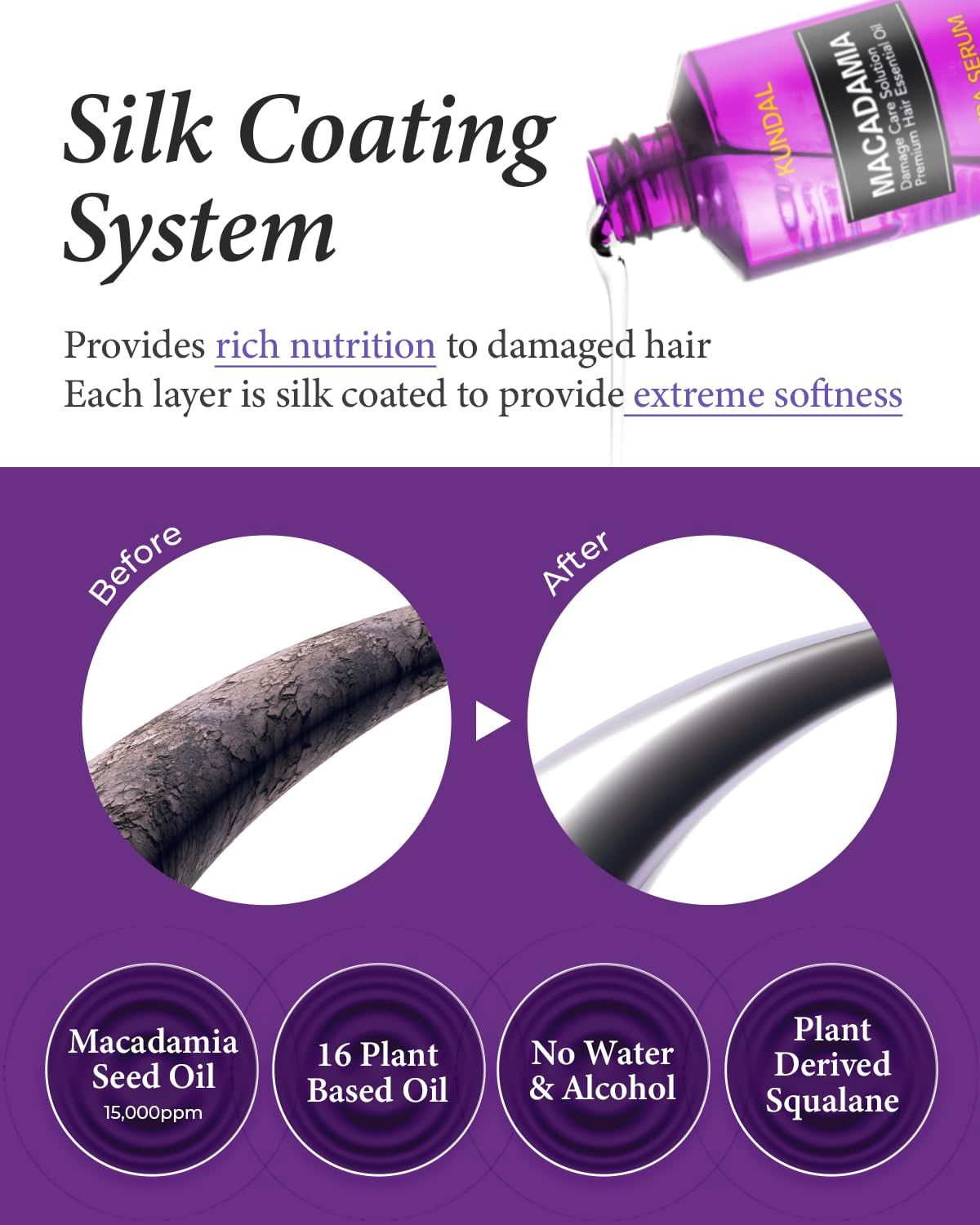 Kundal Macadamia Ultra Hair Serum - White Musk 100ml