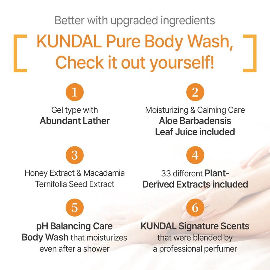 Kundal Honey &amp; Macadamia Pure Body Wash - Baby Powder 500ml