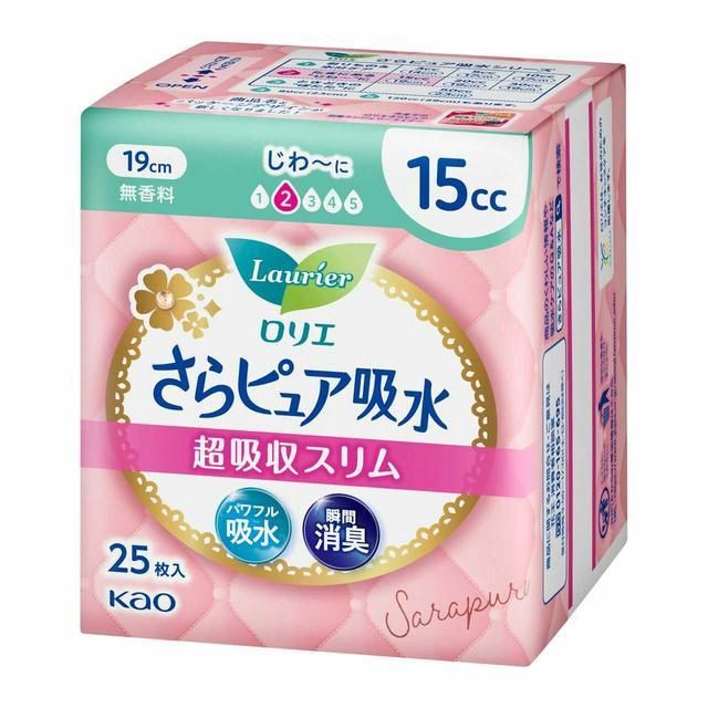 Kao Laurier Sara Pure Super Absorbent Slim 15cc 25 pcs
