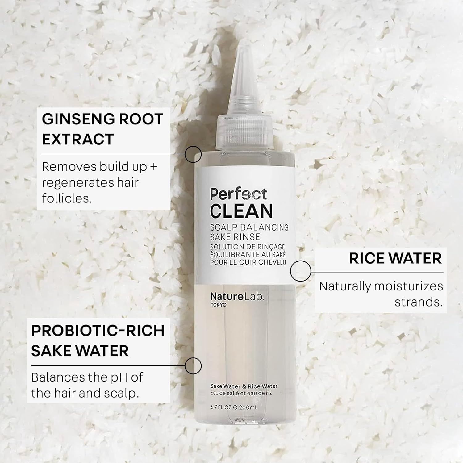 NatureLab.Tokyo Perfect Clean Scalp Balancing Sake Rinse 200ml