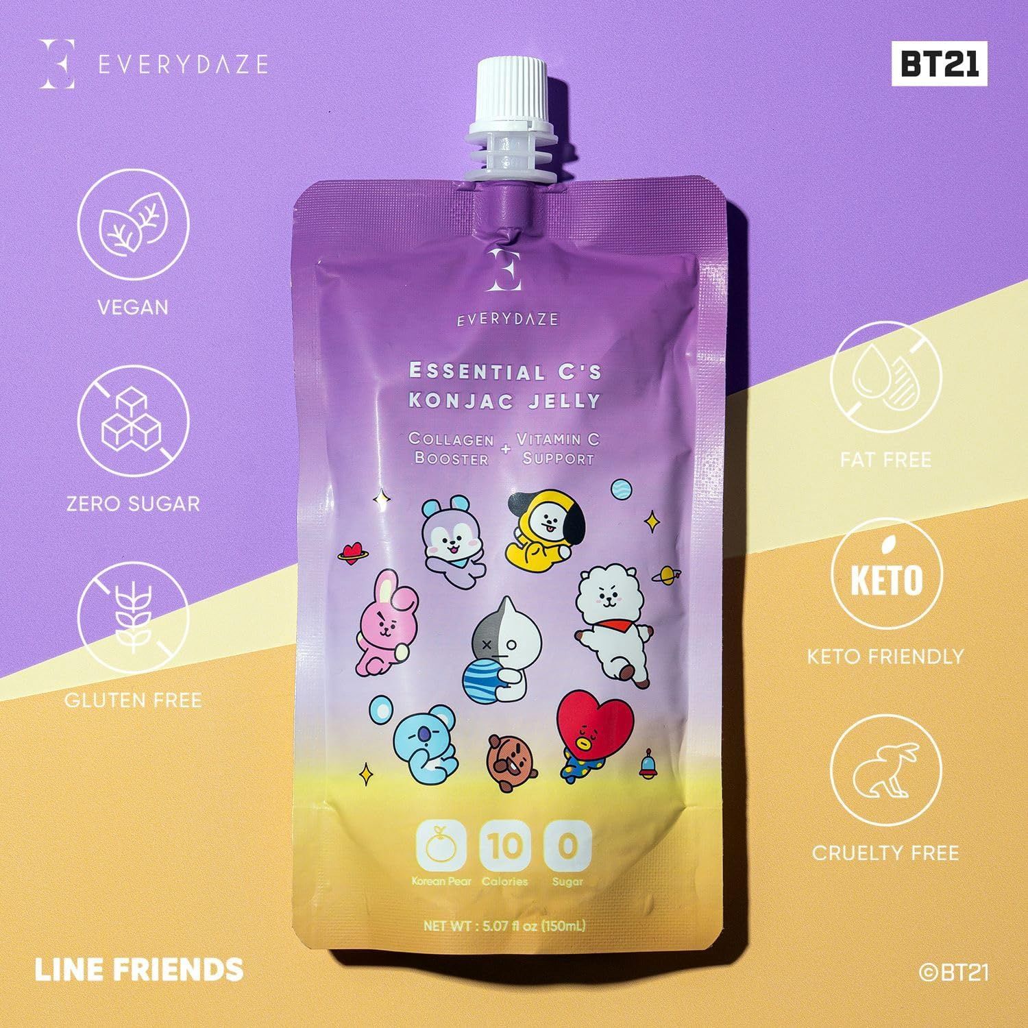 Everydaze Essential C's  Konjac BT21 Jelly Collagen + Vitamin C ( Korean Pear)