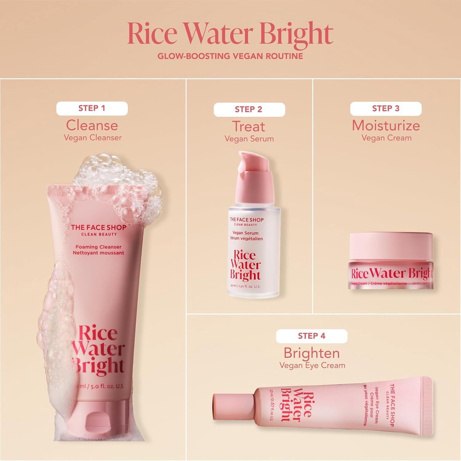 The Face Shop Clean Beauty Rice Water Bright Vegan Serum 30ml