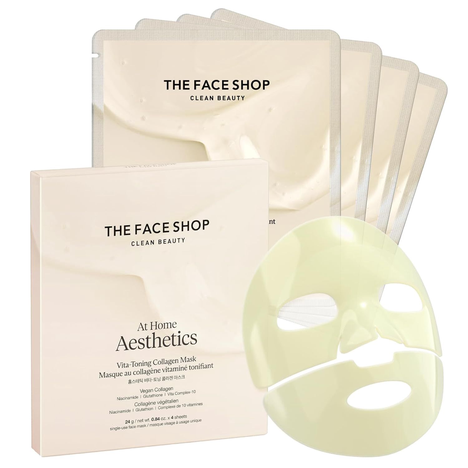The Face Shop At Home Aesthetic Vita-Toning Collagen Mask 4pcs/Box