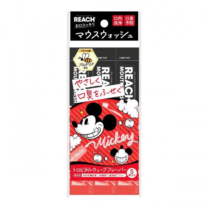 Reach x Disney Mickey Portable Mild Mouthwash Tropical Wave Scent 11ml x 5 Sticks