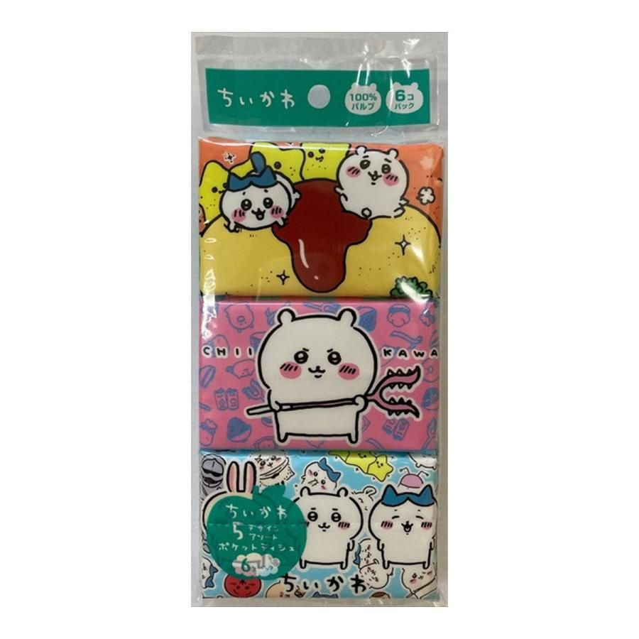 Kono Paper x Chiikawa 100% Pure Wood Pulp Portable Tissue 6 Packs