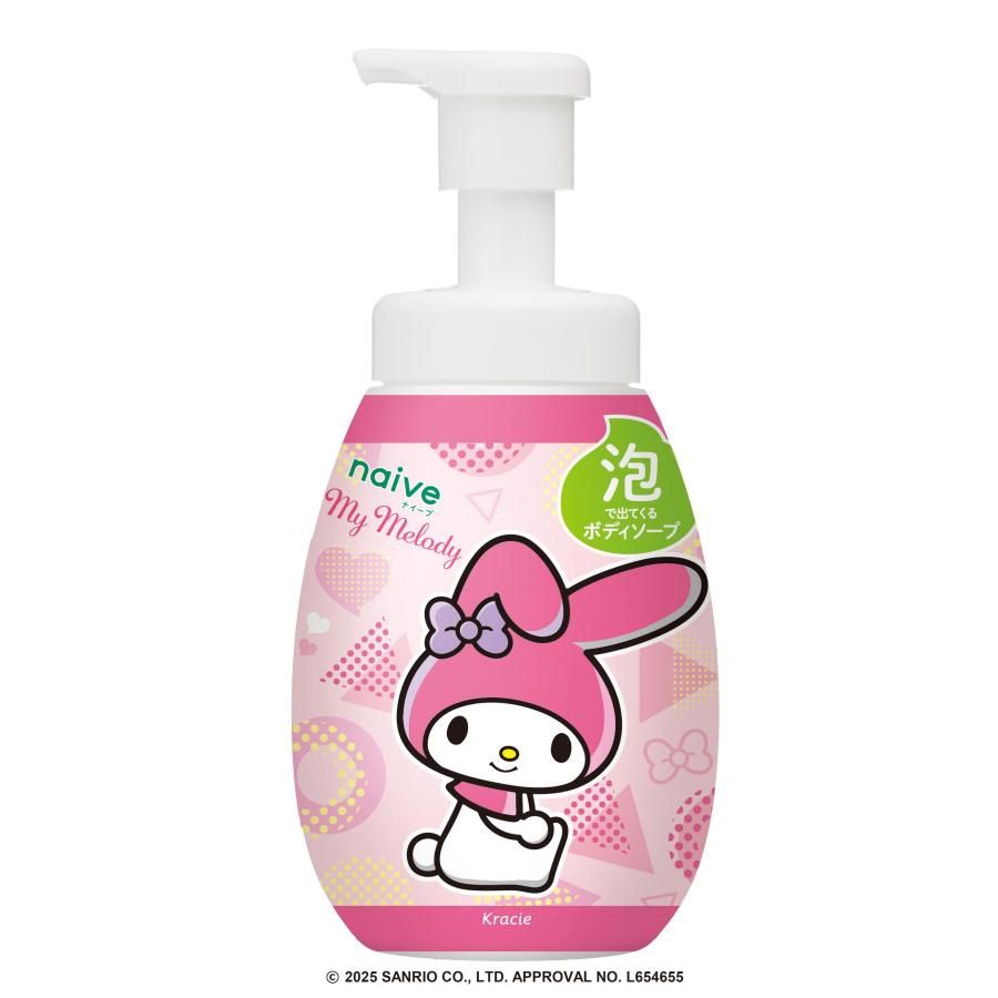 Kracie Naive x My Melody 100% Peach Leaf Essence Foaming Shower Gel (Peach Scent) 600ml