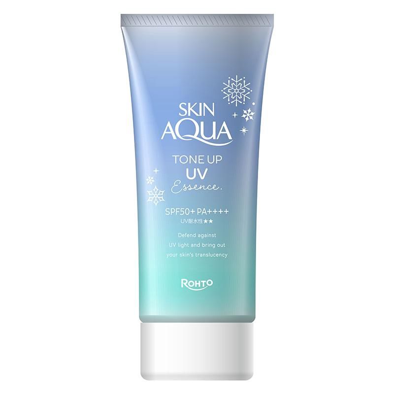 Rohto Skin Aqua Tone Up Moist &amp; Brightening Color Correct Sunscreen Essence - Soap Fragrance SPF50+/PA++++ 80g