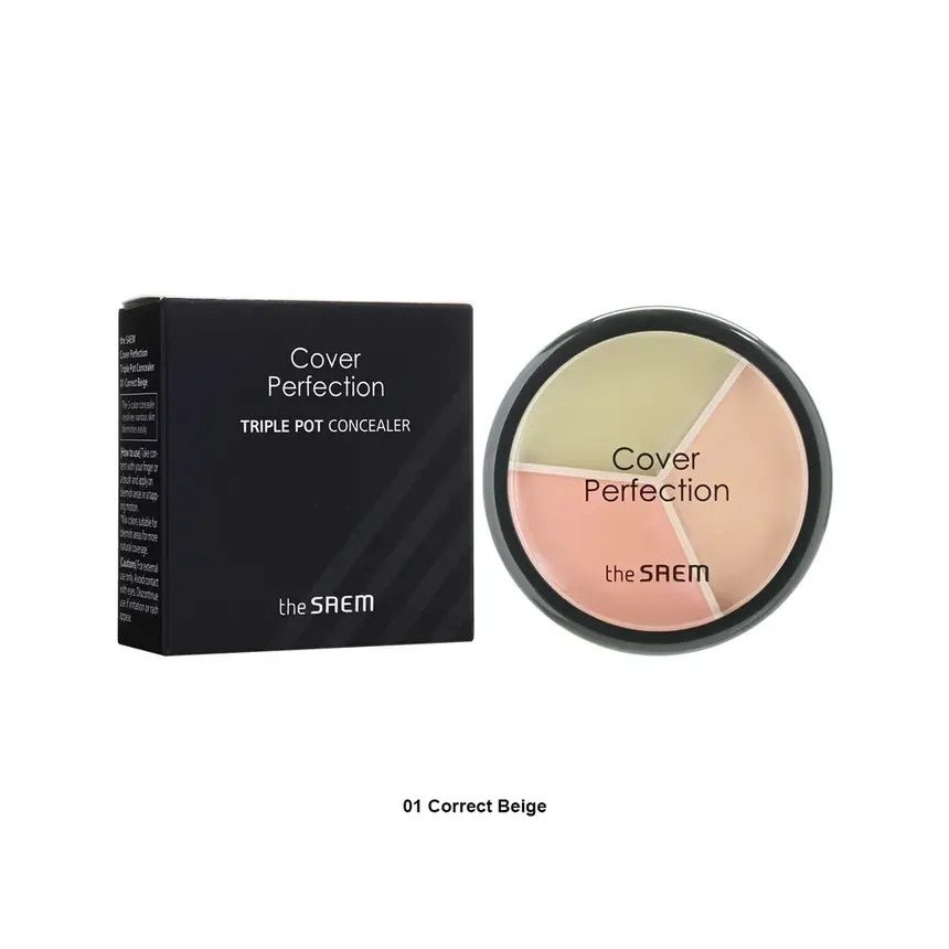 The Saem Perfection Triple Pot Concealer #01 Correct Beige