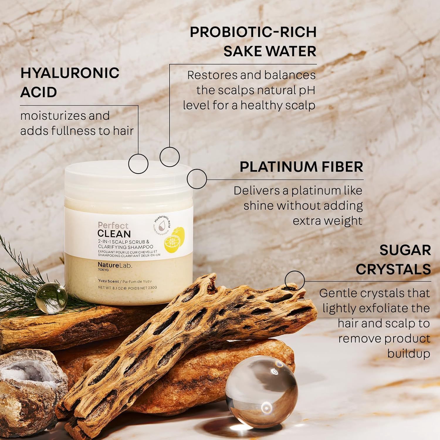 NatureLab.Tokyo Perfect Shine Clarifying Scalp Scrub - Yuzu 230ml