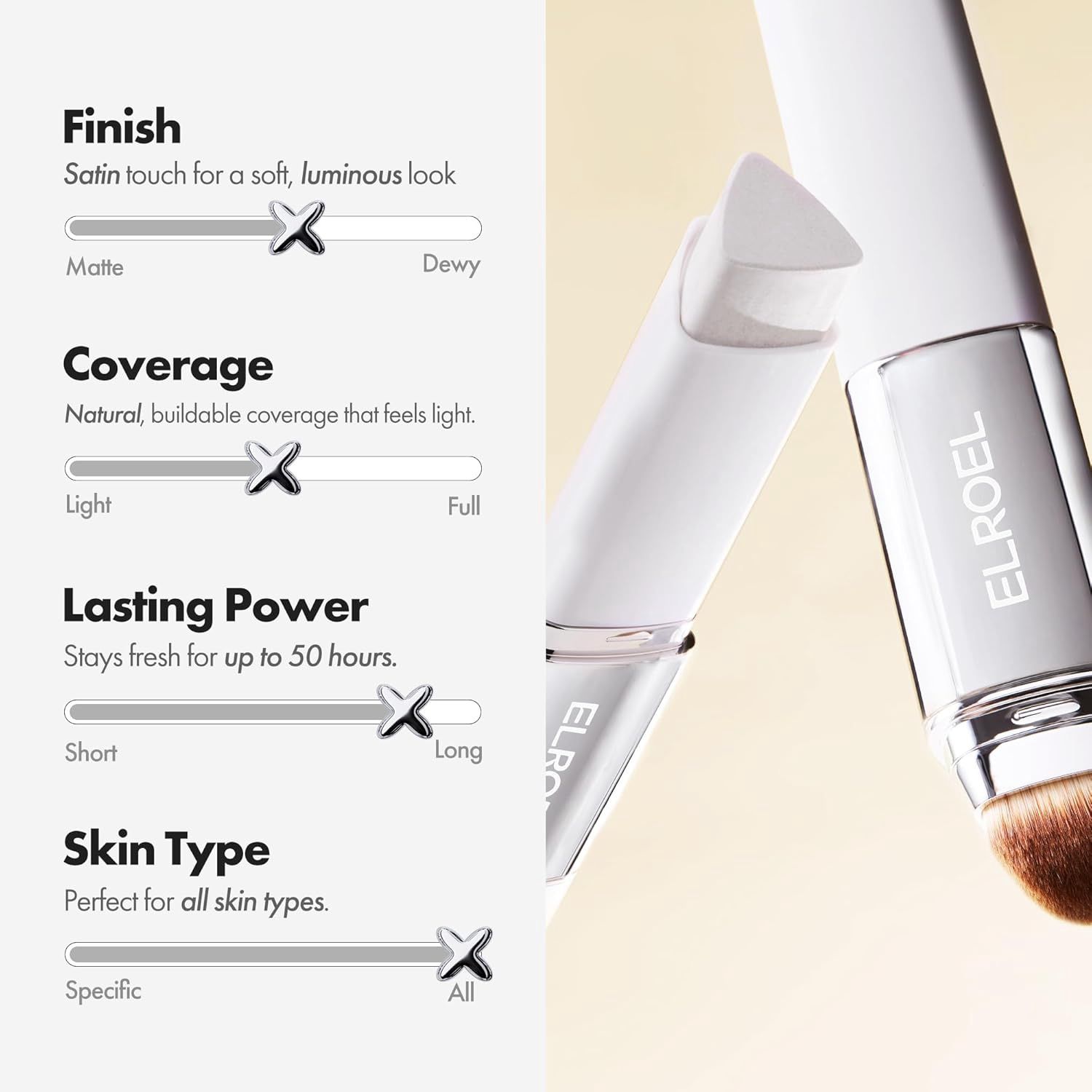 ELROEL Blanc Cover Cream Stick V White 201 (Light)