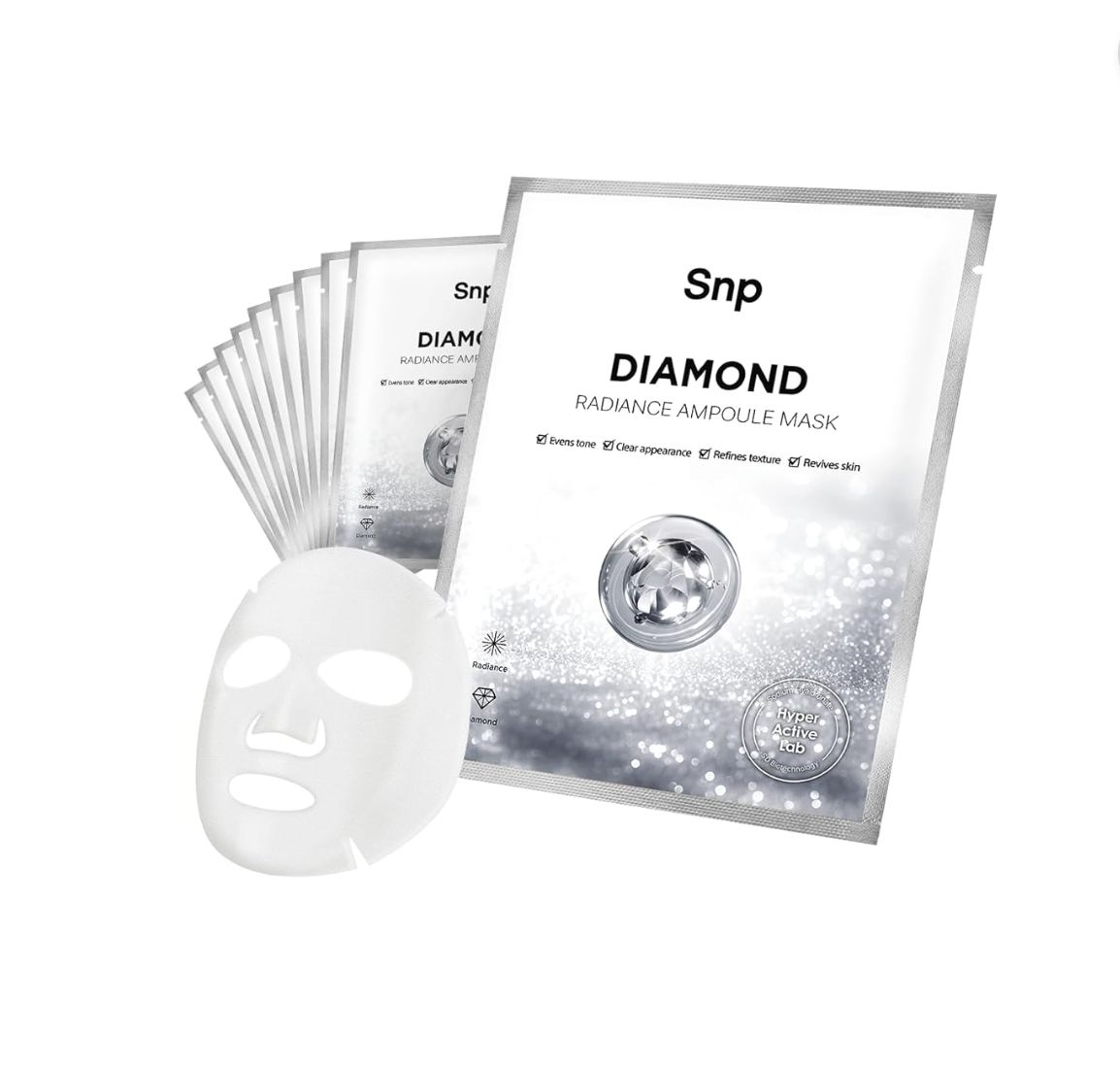 SNP Diamond Brightening Ampoule Mask 10pcs/Box