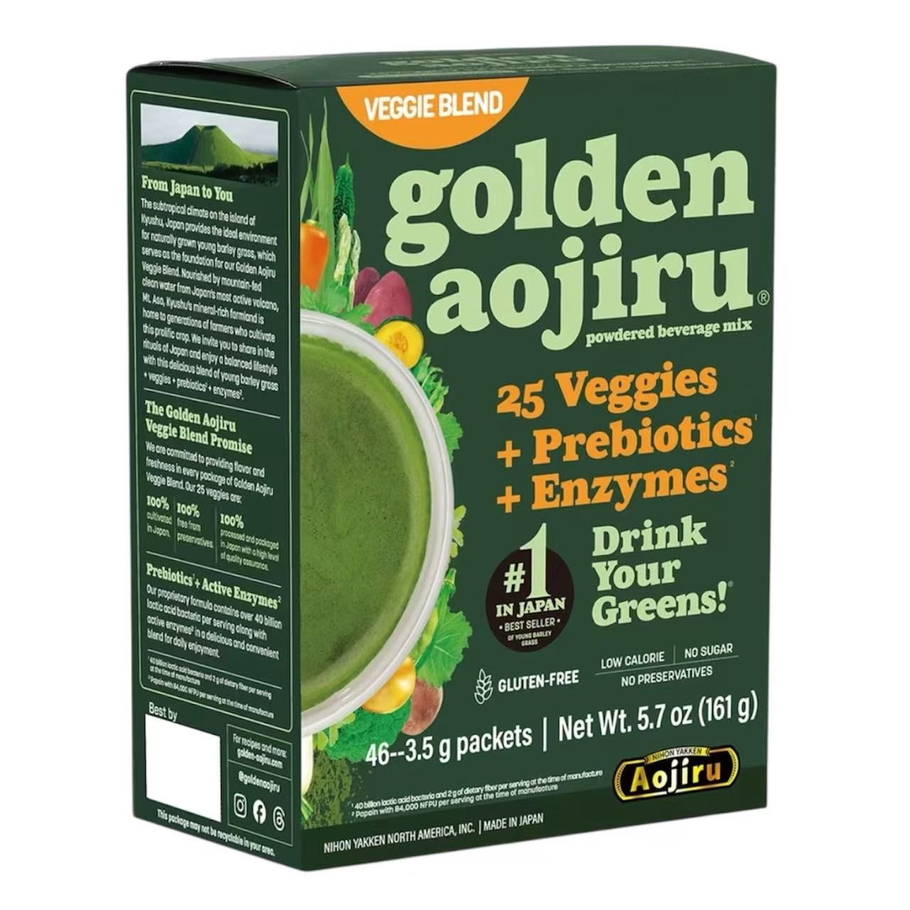 Nihon Golden Aojiru 24 Veggie Blend Golden Powder Drink 46pcs