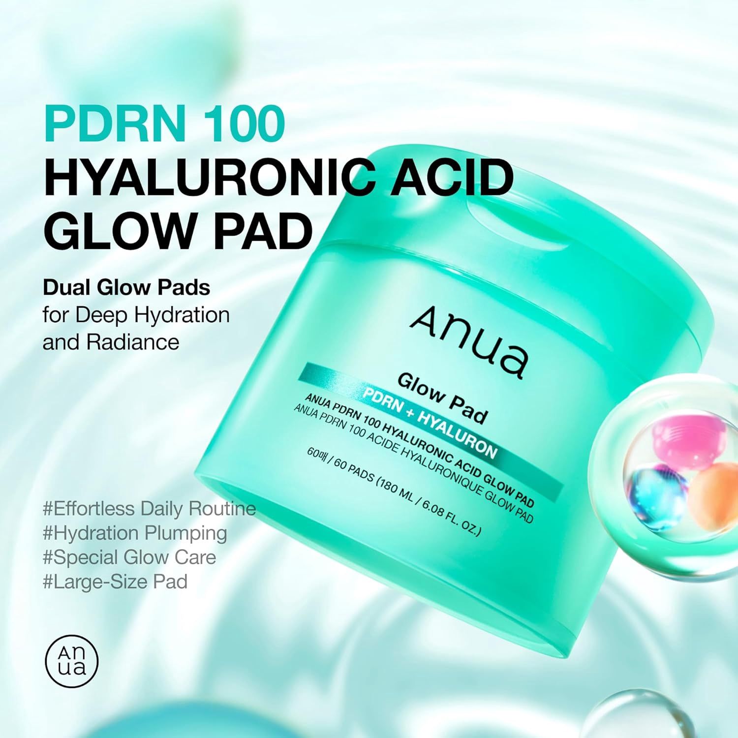Anua PDRN Hyaluronic Glow Pad 180ml 60 Pads