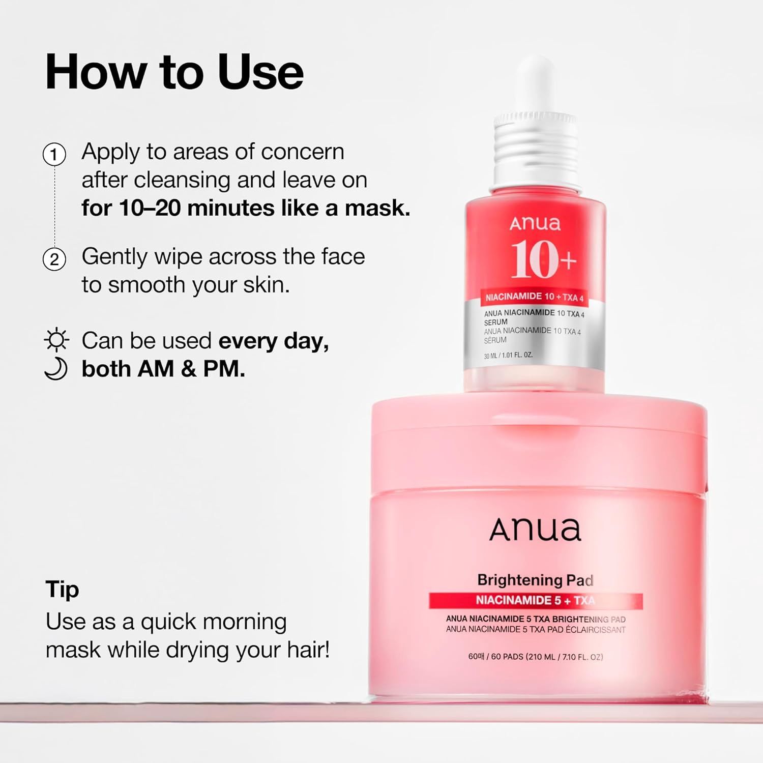 Anua Niacinamide 5 TXA Brightening Pad 210ml 60 Pads