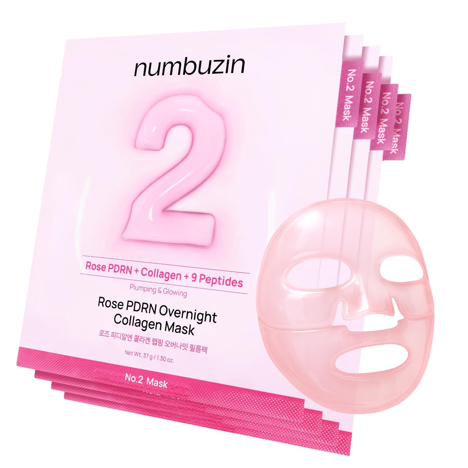 Numbuzin No.2 Rose PDRN Collagen Plumping Sheet Mask 5 Sheets