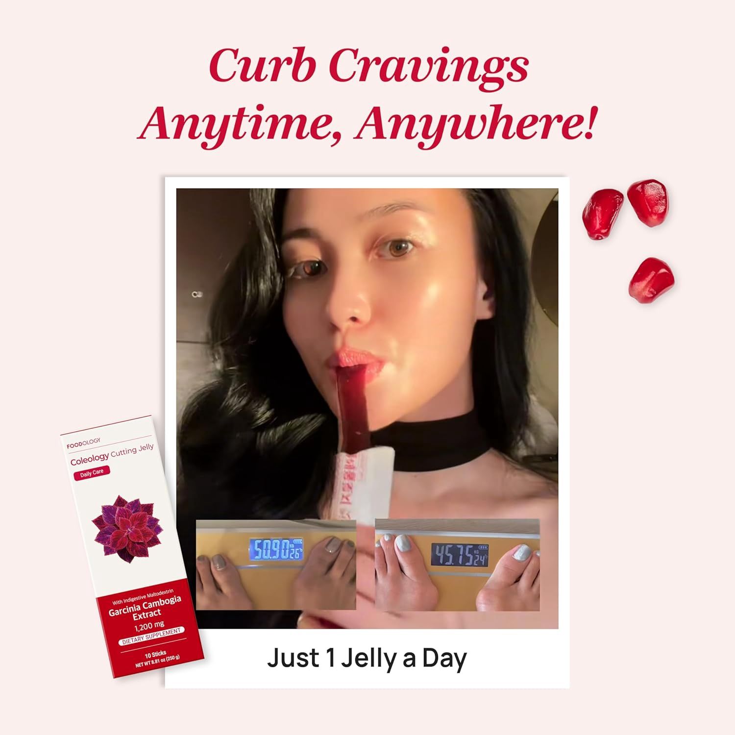 FOODOLOGY Coleology Cutting Jelly Pomegranate 10 Sticks (SK)