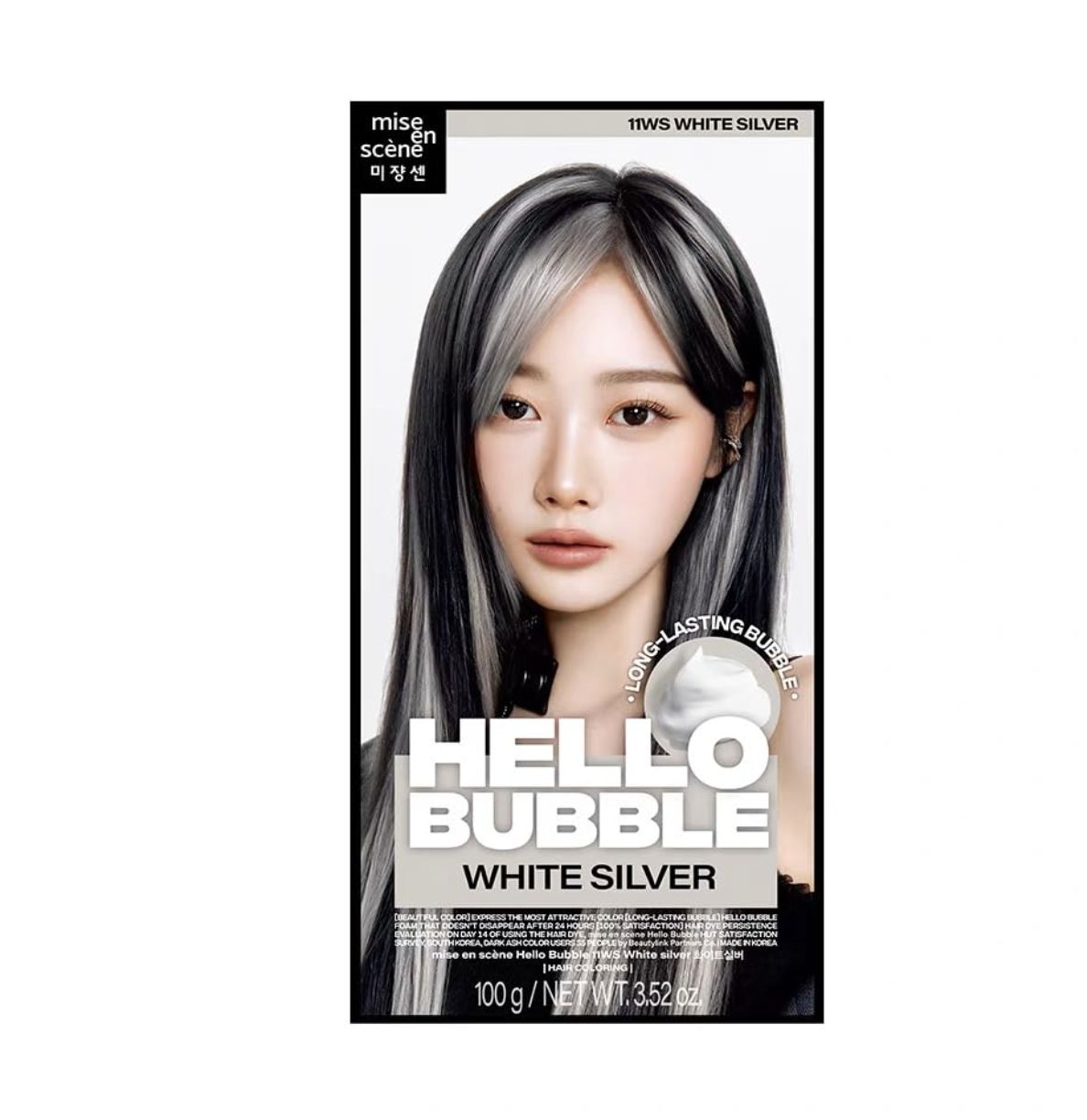 Mise En Scene Hello Bubble Hair Foam Color #11WS White Silver