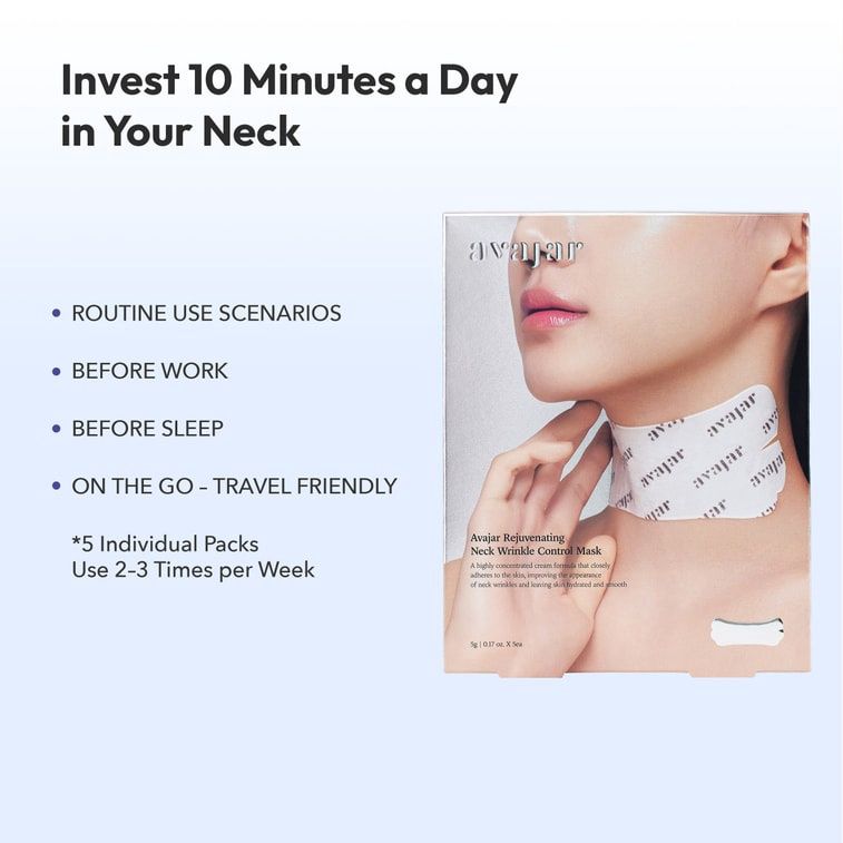 Avajar Rejuvenating Neck Wrinkle Control Mask 5 Sheets