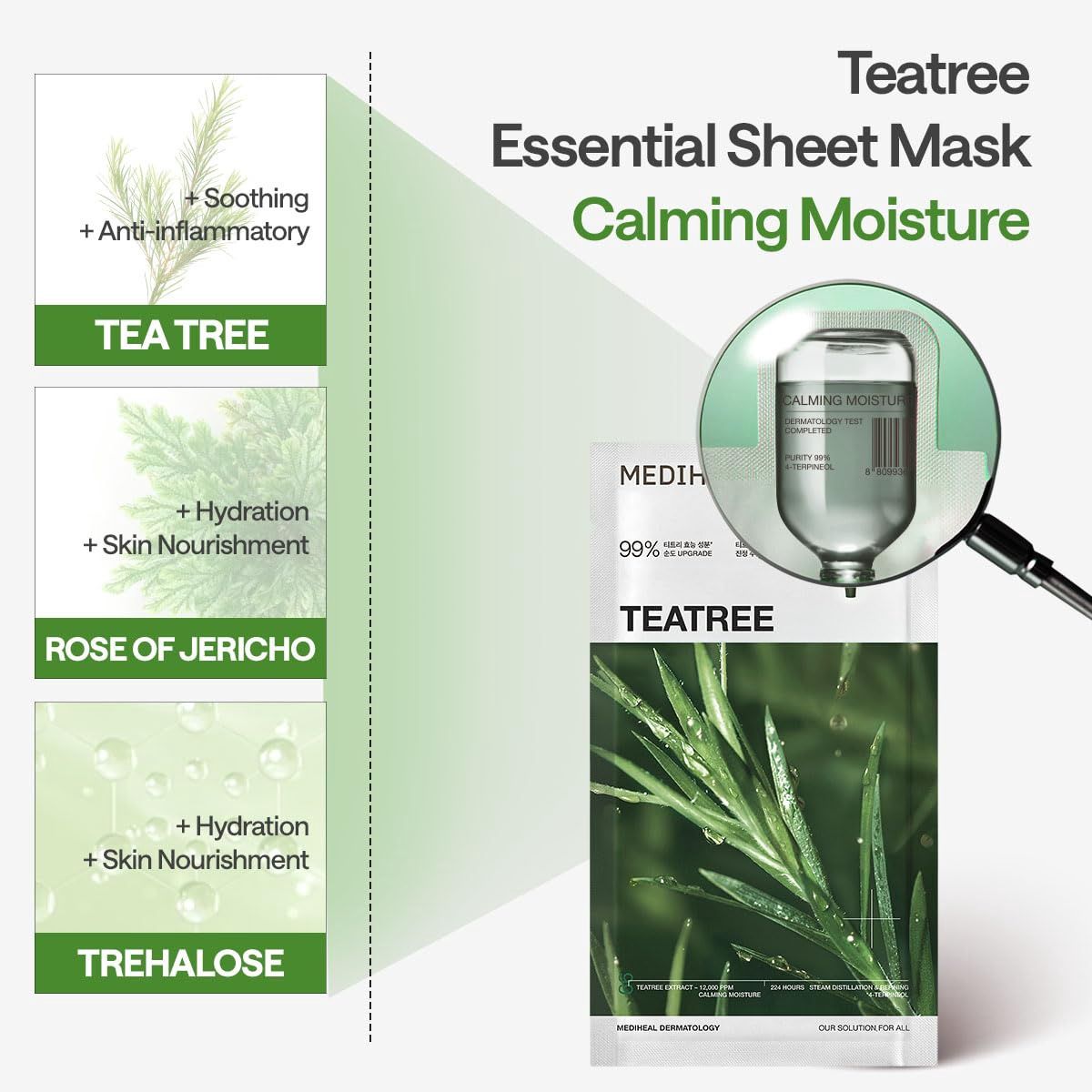 Mediheal Teatree Essential Mask + Calming Moisture 10pcs/Box