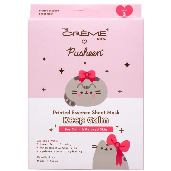 TCS Pusheen Printed Essence Sheet Mask-Keep Calm 3pcs/Box