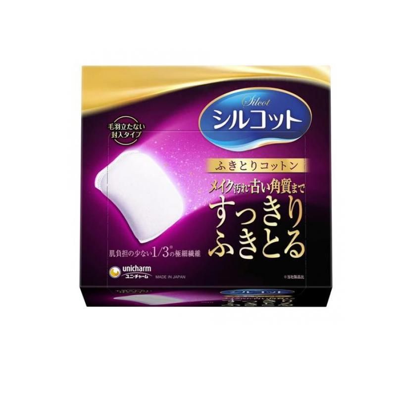 Unicharm Silcot Silky Wiping Off Facial Cotton 32 Sheets