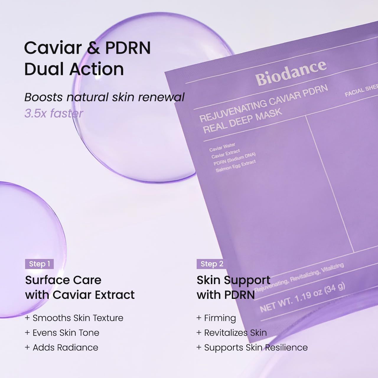 Biodance Rejuvenating Caviar PDRN Real Deep Mask 4 Sheets