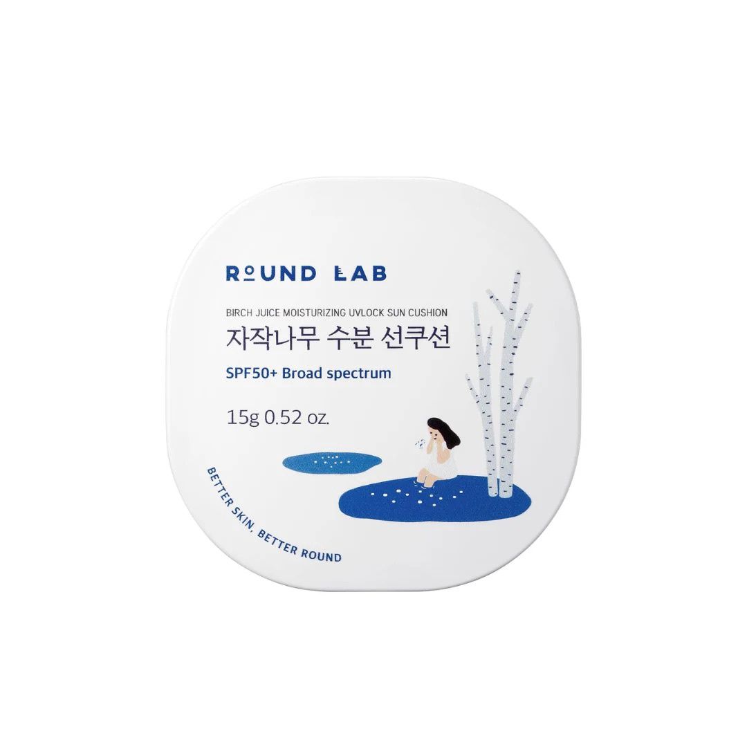 Round Lab Birch Juice Moisturizing UV Lock Sun Cushion 15ml (Kids Friendly)