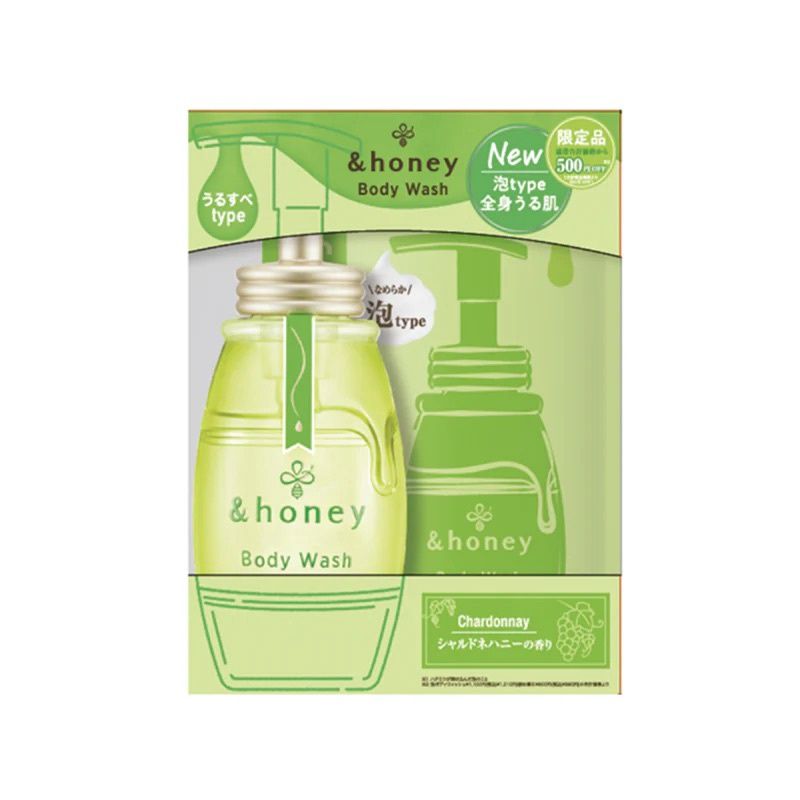 Vicrea &amp;honey Deep Moist Foaming Body Wash Set -Chardonnay Honey 500ml + 440ml Refill (Limited)