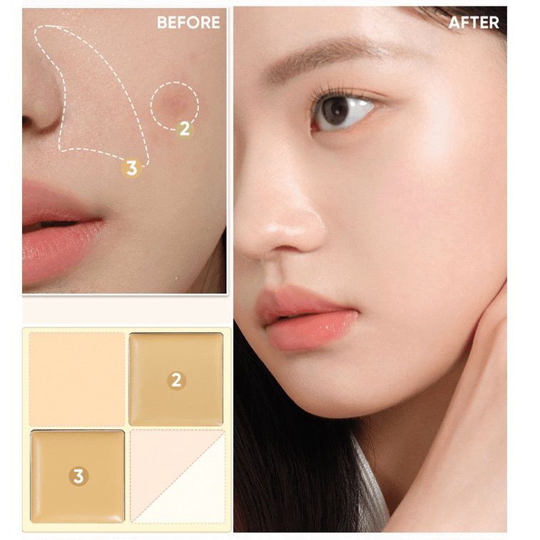 Judydoll Traceless Cloud Touch 5 Colors Concealer Palette 02 Natural Skin Tone