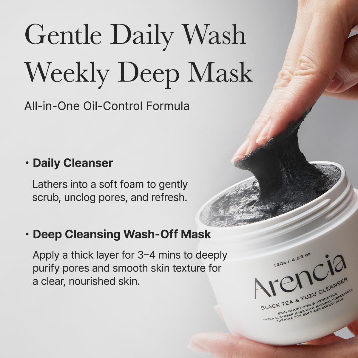 Arencia Black Tea Rice Mochi Cleanser 120ml