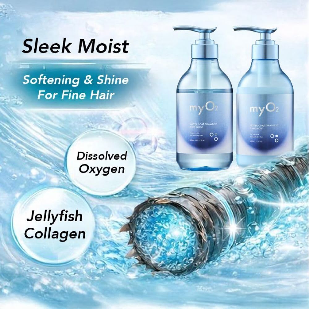 MyO2 Water Coat Shampoo Sleek Moist 450ml (For Fine Hair)